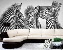 papel de parede custom photo wallpaper luxury HD black and white abstract zebra mural sofa background wall wallpaper Beibehang 2024 - buy cheap