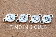 50 pcs  Silver Color OM Aum Ohm Mantra Sign Disc Charm DIY Metal Bracelet Necklace Jewelry Findings A910 2024 - buy cheap