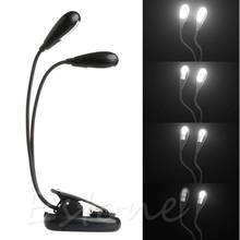 2 Dual Flexible Arms 4 LED Clip-on Lamp for Piano Music Stand Book Reading Light #20/25W 2024 - buy cheap
