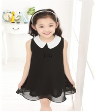 Free Shipping new 2020 Summer girl party Pleated Chiffon One-Piece Dress With Paillette Collar Children Colthes For Kids 6colors 2024 - buy cheap
