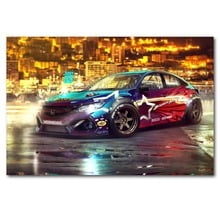 Vehicle Hondas Civic Super Car digital art Posters Wall Art Picture Silk Canvas Printed Art Paintings for Home Decor 2024 - buy cheap