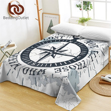 Colcha de cama com bússola, lençol plano, mapa náutico, mapa mundi, branco, adulto, masculino, queen 2024 - compre barato