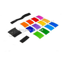 Горячая продажа 12 шт цветная карта для Strobist Flash гелевый фильтр цветовой баланс с резиновой лентой, рассеиватель освещения 2024 - купить недорого