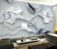 3D обои для росписи 3D рельефные романтические цветочные росписи papel parede обои для украшения дома 2024 - купить недорого