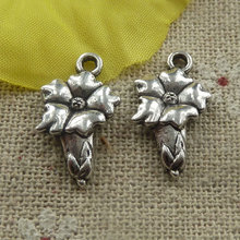 300 pieces tibetan silver flower charms 20x11x2mm #4447 2024 - buy cheap