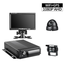 1080P WiFi GPS Car DVR grabador, 4ch SD MDVR con AHD 2.0MP cámara domo cámara de visión trasera 7 pulgadas visualización remota GPS pista 2024 - compra barato