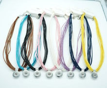 Fashion Elegant Colorful ropes snap necklace 50cm fit 18MM snap buttons jewelry wholesale DJ0094 2024 - купить недорого