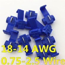 G14Y High Quality 10pcs 18-14 AWG Hard Soft 0.75-2.5 Wire  802P3 Blue Quick Splice Crimp Terminal 2024 - buy cheap