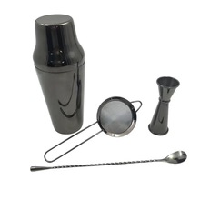 Black Japanese baron snow pot shaker +jigger+spoon+Strainer set cocktail shaker bar set 2024 - buy cheap