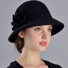 Women Hat Autumn Winter Wool Caps Keep Warm Elegant Lady Fashion Hat England Style Fedoras 2024 - buy cheap