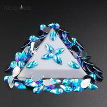 100pcs/Lot Nail Art Water Drop Shape Aquamarine Rhinestones 3D Manicure Glass Stone Clothing Design Decorations Accessory Tool 2024 - buy cheap