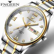 Reloj Hombre  Luxury Brand Watch Men Stainless Steel Diamond Men's Quartz Watch Clock Analog Display Date Week Wrist Watches 2024 - buy cheap