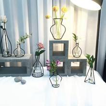 Вечерние украшения для дома ваза абстрактные черные линии минималистическая абстрактная железная ваза сушеные Цветочные стеллажи для вазы скандинавские цветочные украшения 2024 - купить недорого