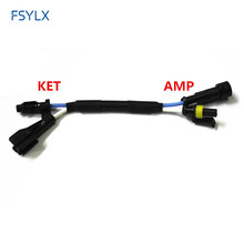 FSYLX KET- AMP connector wire harness for H3 H4 H7 H11 Car HID xenon headlight ballast bulb AMP KET adapters Connector cables 2024 - buy cheap