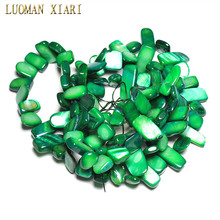 Wholesale 9-16 mm Irregular Grass Green Natural  Shell Side Hole Beads For Jewelry Making Strand 34 '' DIY Necklace Bracelet 2024 - buy cheap