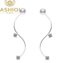 ASHIQI 925 Sterling Silver earrings Natural Freshwater Pearl stud Earring For Women Fashoion Jewelry 2024 - buy cheap