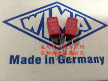 2020 venda quente 10 pces/20 pces alemão capacitor wima mkp2 250v 0.22uf 250v 224 220n p: 5mm capacitor de áudio frete grátis 2024 - compre barato