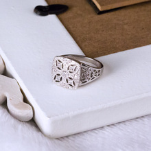 Женское кольцо с кристаллом из циркония, модное кольцо из стерлингового серебра 925 пробы с микро отверстиями, роскошные свадебные украшения, подарок на вечеринку 2024 - купить недорого