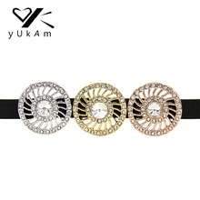 Yukam bijuterias cor prata ouro strass oco círculo redondo gira talismã com gira para pulseiras de malha acessórios de fabricação 2024 - compre barato