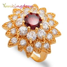 Yunkingdom Hyperbole Womens Costume Jewelry Gold Color Fashion Party Big Rings for Women Big CZ Zircon Crystal Ring ALP0276 2024 - buy cheap