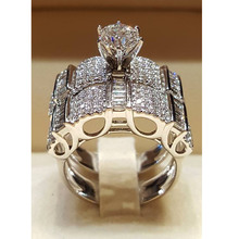Yobest 2 шт./лот набор колец серебряного цвета обручальное женское кольцо с фианитом для женщин женские вечерние ювелирные изделия для влюбленных 2024 - купить недорого