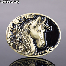 WesBuck брендовый пояс с изображением лошади пряжки для Для мужчин женские пряжки металла в ковбойском стиле ковбойские Fivela букле с двумя Цвета 2024 - купить недорого