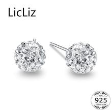 LicLiz 925 Sterling Silver Ball Stud Earrings for Women Ear Piercing Earring Micro Pave Cubic Zircon Posts Brincos Femme LE0345 2024 - buy cheap