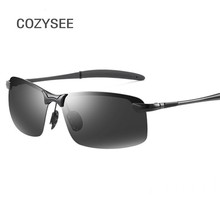 Alloy Driving polarized sunglasses for men Brand design Night vision goggles vintage half-frame mirror discoloration women male 2024 - buy cheap