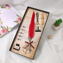 Fashion new red goose feather pen Business signature pen gift box Stationery gift box Stationery gift pen box 2024 - buy cheap