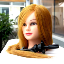 Бесплатная Доставка! Парикмахерская тренировочная голова манекена с волосами из высокотемпературного волокна 100% 2024 - купить недорого