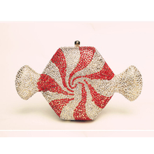 Bolsa clutch feminina com cristais, bolsa de mão em metal com strass nas cores branca ou vermelha, para noite, tipo mensageiro 2024 - compre barato