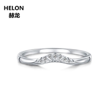 Sólido 14k oro blanco mujeres compromiso diamantes naturales anillo boda joyería fina aniversario fiesta anillo 2024 - compra barato