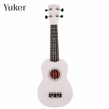 Yuker 21 дюймов Uke Ukelele Mahalo White 4 струнные художественные подарки сопрано музыкальный гитарный инструмент для начинающих гитариста 2024 - купить недорого