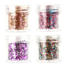 1jar of 10ml  Red Green Purple Christams Festival Chunky Glitter Powder Sequins  3D Flake Sequins Powder For Nail Art Decoration 2024 - buy cheap