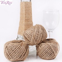 FENGRISE Rustic Wedding Decoration Burlap Jute Twine Natural Sisal Rope Floral Twisted Tags Cord Jute Twine Rustic Wrap Gift 2024 - buy cheap