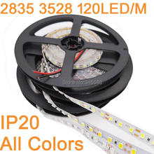 Fita de luz led 3528 2835 smd 600led, 5 tamanhos, sem água, com 120led/m, branco quente, azul, verde, vermelho 2024 - compre barato