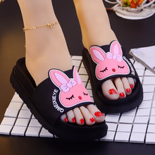 Korean version of the summer cute rabbit sandals and slippers fashion word thickening indoor slippers soft bottom shoes. 2024 - buy cheap