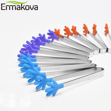 ERMAKOVA 3 Pcs/Set Small Stainless Steel Palm Ice Clip Sugar Tong Non-Slip Cake Food Clip Holder for Party Wedding Restaurant 2024 - buy cheap