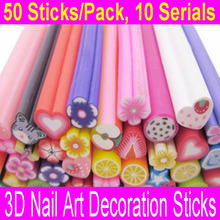 50pcs pack 3D Nail Art Decorations Fruit Fimo Sticks Rods Canes Charms Tools Polymer Clay Foil DIY Rhinestones Set Beauty 5cm 2024 - buy cheap