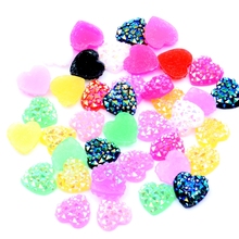 40pcs 12mm Resin Heart Shape Flatback Rhinestone Non Hotfix Gems High Luster Glue On Wedding Dress DIY Nail Art Decoration 2024 - buy cheap