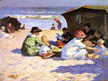 oil painting Children on the beach A Day at the Seashore by Edward Henry Potthast Painting High quality Hand painted Home Decor 2024 - buy cheap