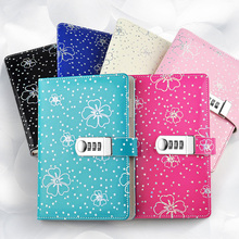 Stars pattern password Notebook Waterproof PU material with Lock line pages Notepad Organizer Diary Stationery Journal Gift 2024 - buy cheap
