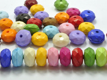 100 cuentas redondas facetadas acrílicas de colores variados de chicle, 8x12mm 2024 - compra barato