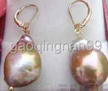 Pendientes de perlas marinas del Sur keshi barroco, color púrpura, más de 20mm, envío gratis 2024 - compra barato