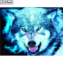 ARTBACK Hot sale diy 5d diamond painting wolf picture full square animal icon diamond mosaic 3d round wolf embroidery set 2024 - buy cheap