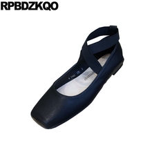 Zapatos planos de Ballet plegables para mujer, zapatillas femeninas negras, coreanas, chinas, cómodas, Rojas, de diseñador, con punta cuadrada para Fitness, 2021 2024 - compra barato