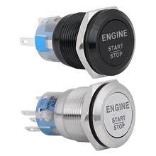 Auto Ignition Switch 19mm 12V White LED Silver /Black Car Engine Start Stop Push Button Switch 2024 - buy cheap