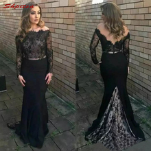 Long Sleeve Mother of the Bride Dresses for Weddings Lace Prom Luxury Mermaid Evening Groom Dinner Dresses 2018 2024 - buy cheap