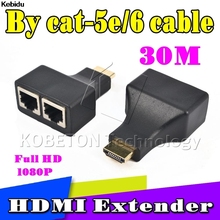 Kebidu-cabo extensor de cabo de rede rj45, 1 par, hdmi, compatível com porta dupla, adaptador over por gato 5e / 6 1080p, para ios, ps3, stb, etc 2024 - compre barato