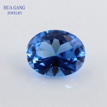 119 # tamaño 2x3 ~ 12x16mm piedra de forma ovalada brillante corte espinela sintética piedra azul para joyería 2024 - compra barato